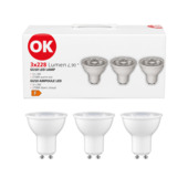 OK Ledlamp ledspot GU10 3,3W 3 stuks