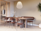 Lattenwand Curve katoen beige 260 x 30 cm