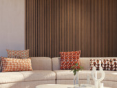 Lattenwand Acoustic donker walnoot 260 x 30 cm