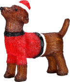 Kerstdecoratie kersthond acryl figuur met LED verliching 38 x 14,5 x 40,5 cm