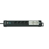 Brennenstuhl Premium-Line stekkerdoos 8-voudig (stekkerdoos met schakelaar en 3m kabel- 45° hoek van de beschermingscontactdozen, monteerbaar, Made in Germany) grijs