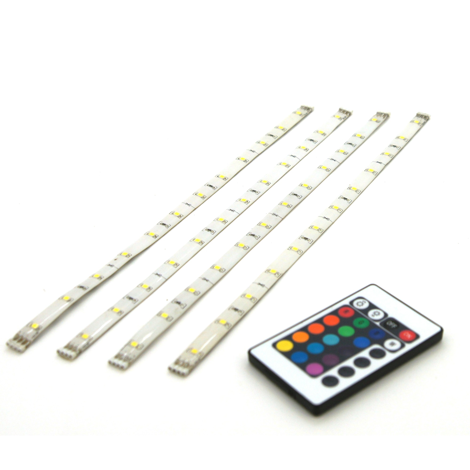 Prolight Led Strips Gekleurd 30 Cm Met Afstandsbediening Ip44 4 Stuks prolight kopen in de aanbieding
