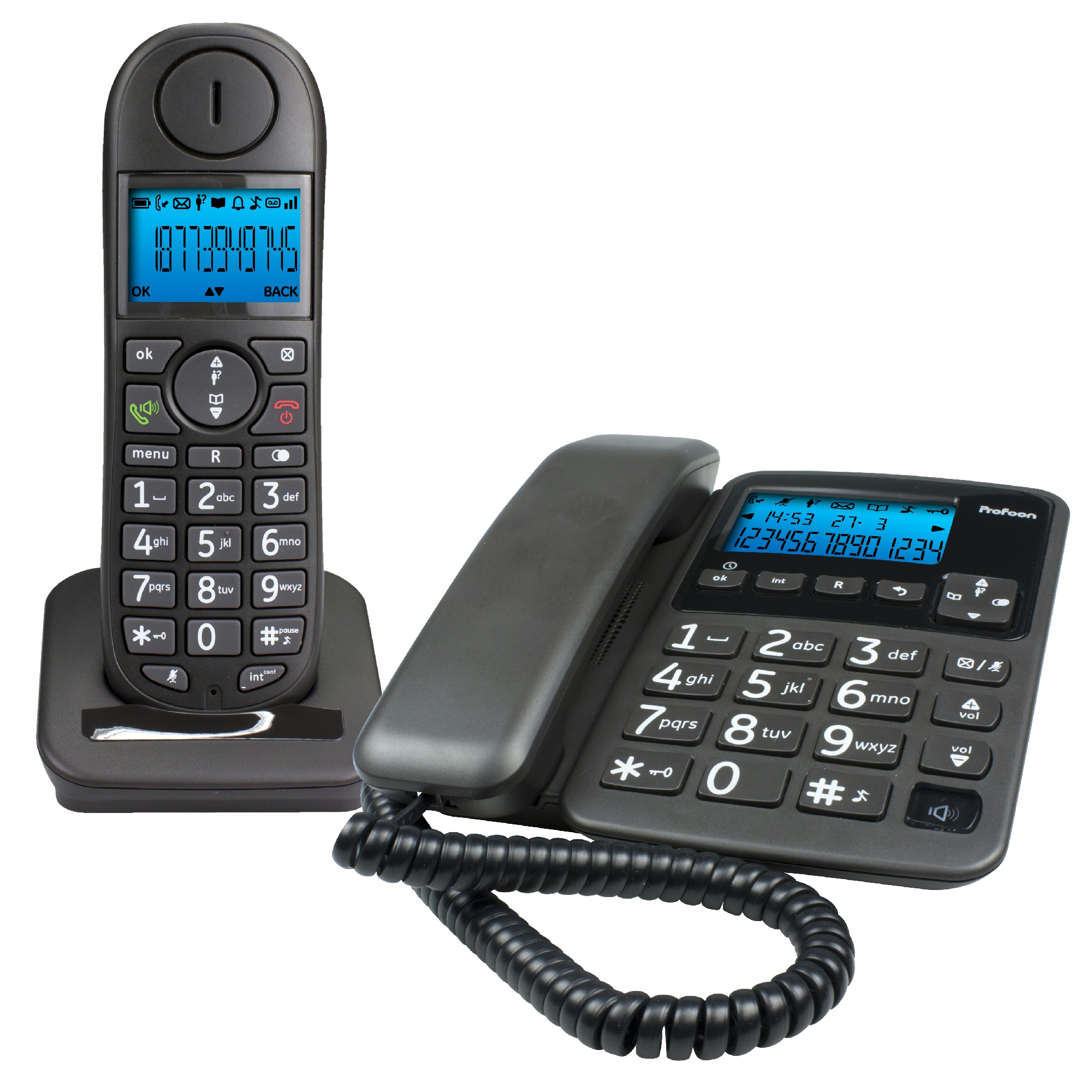 Profoon Dect Telefoon Pdx 6350 Combiset Zwart profoon kopen in de aanbieding