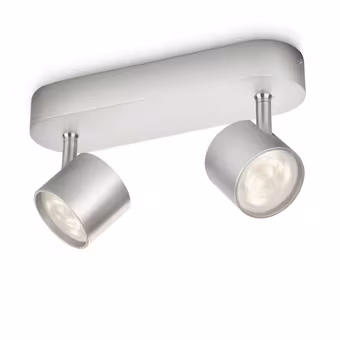 Philips duospot Star aluminium - Incl 2X LED 3W dimbaar