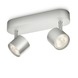 Philips duospot Star aluminium - Incl 2X LED 3W dimbaar