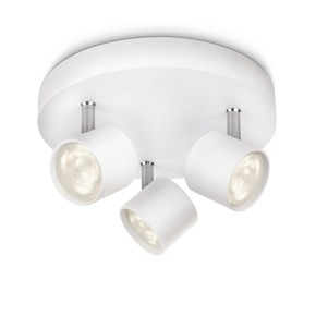 Philips triospot Star wit - Incl 3X LED 3W dimbaar