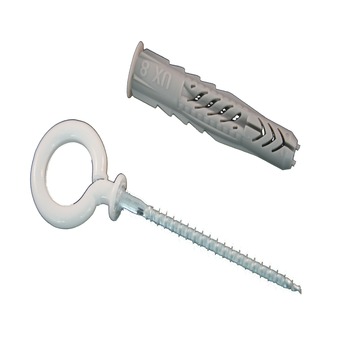 Fischer UX 8x50 R OH N plug met schroefoog en afwerkingsdop wit (2 stuks)
